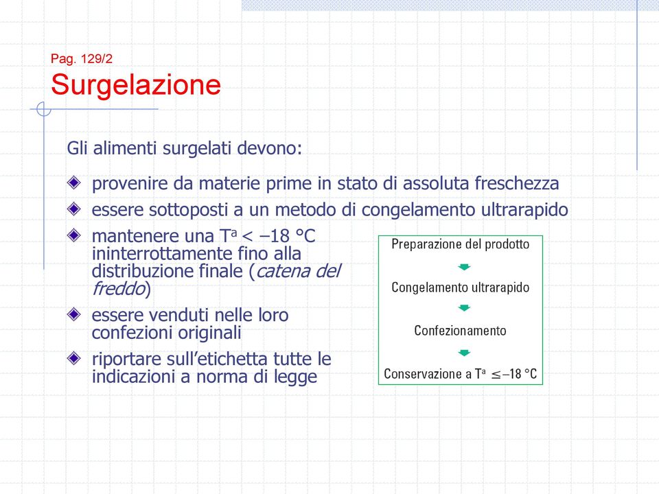 a < 18 C ininterrottamente fino alla distribuzione finale (catena del freddo) essere venduti