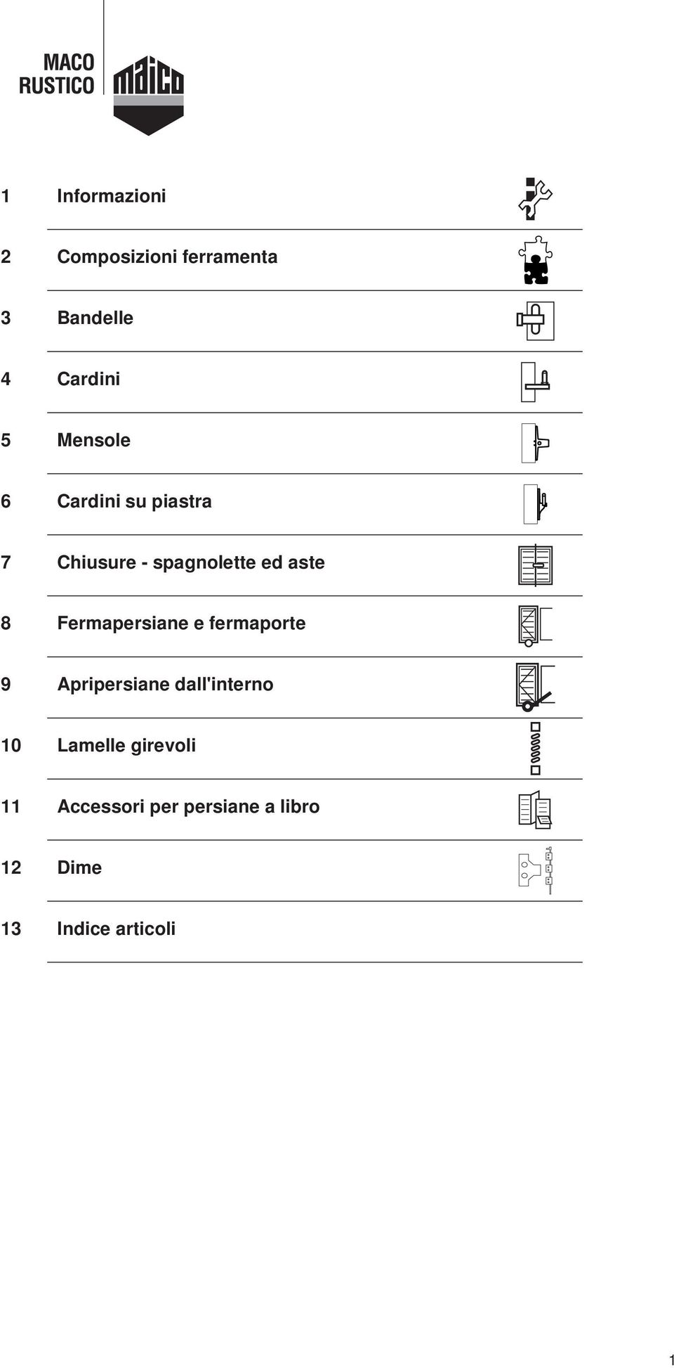 Fermapersiane e fermaporte 9 pripersiane dall'interno 10 Lamelle