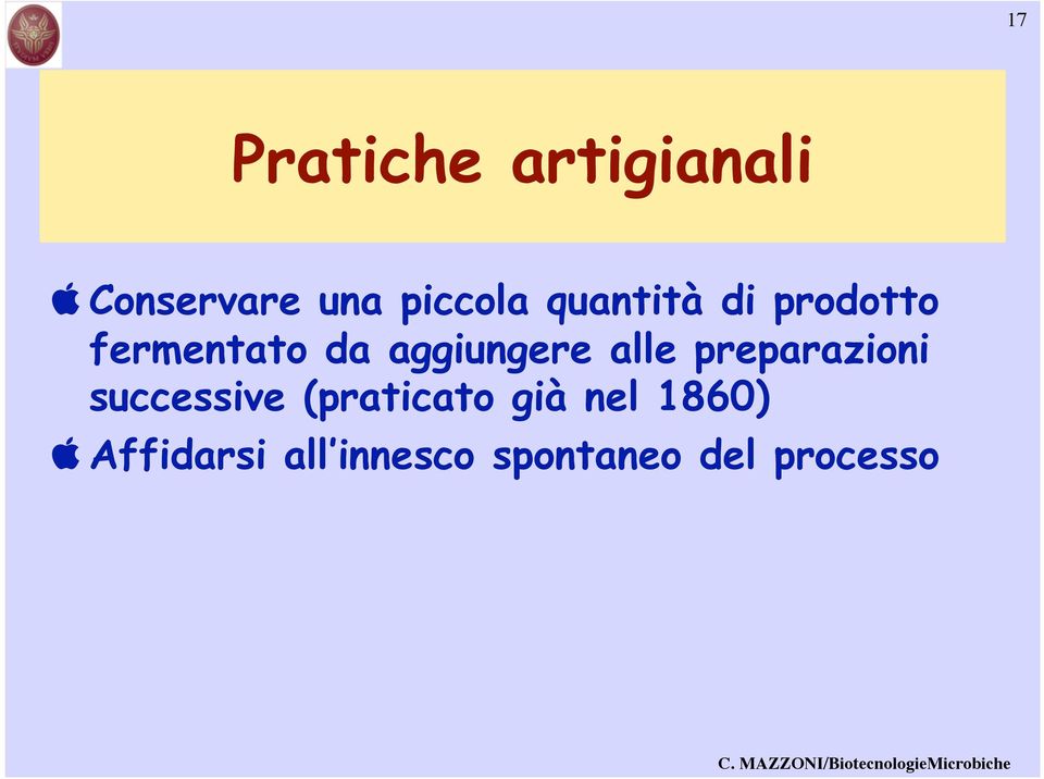 aggiungere alle preparazioni successive (praticato