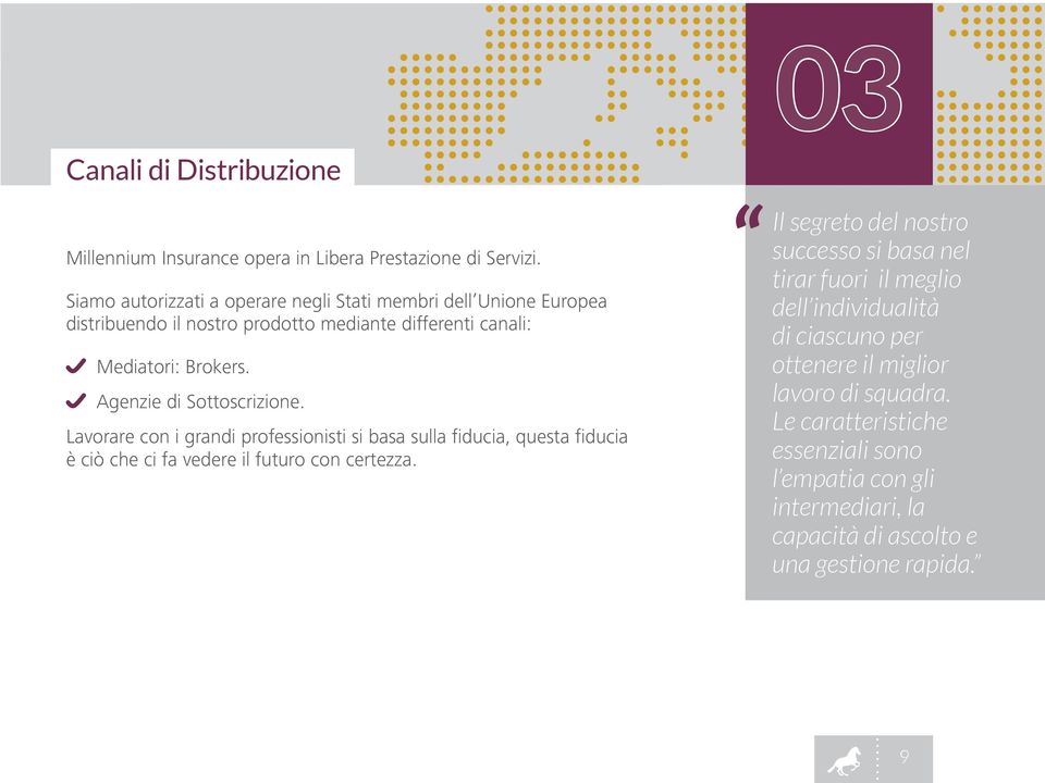 Agenzie di Sottoscrizione. Lavorare con i grandi professionisti si basa sulla fiducia, questa fiducia è ciò che ci fa vedere il futuro con certezza.