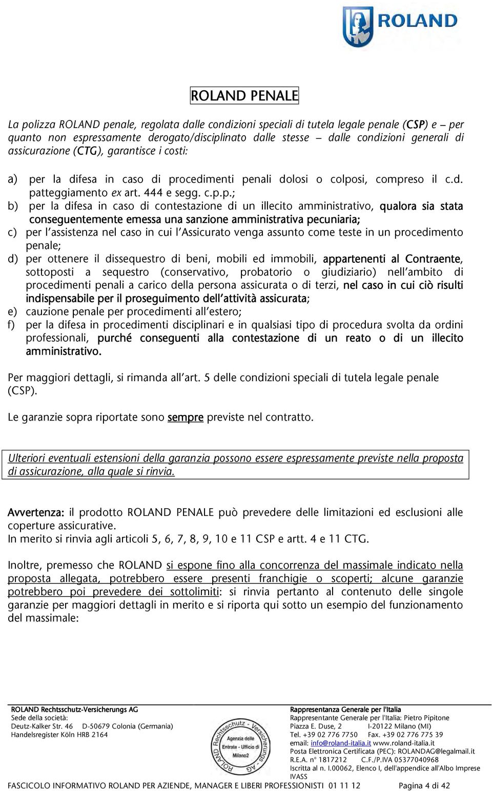 r la difesa in caso di pr