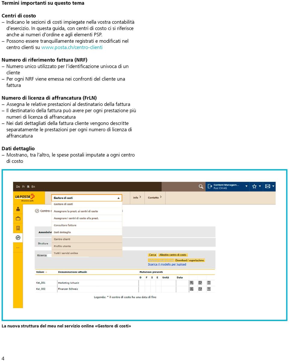 ch/centro-clienti Numero di riferimento fattura (NRF) Numero unico utilizzato per l identificazione univoca di un cliente Per ogni NRF viene emessa nei confronti del cliente una fattura Numero di