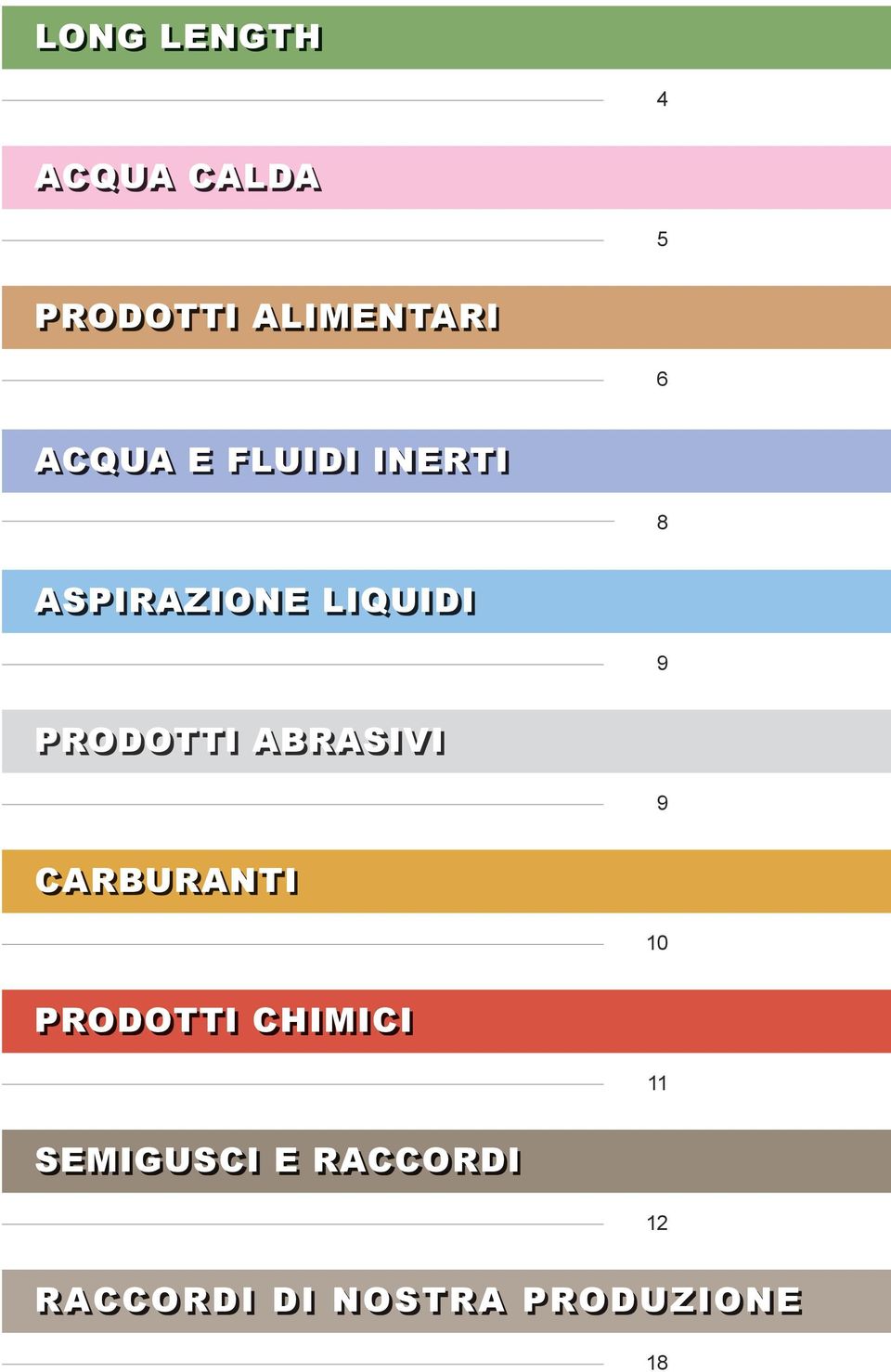 prodotti abrasivi 9 carburanti 10 prodotti chimici