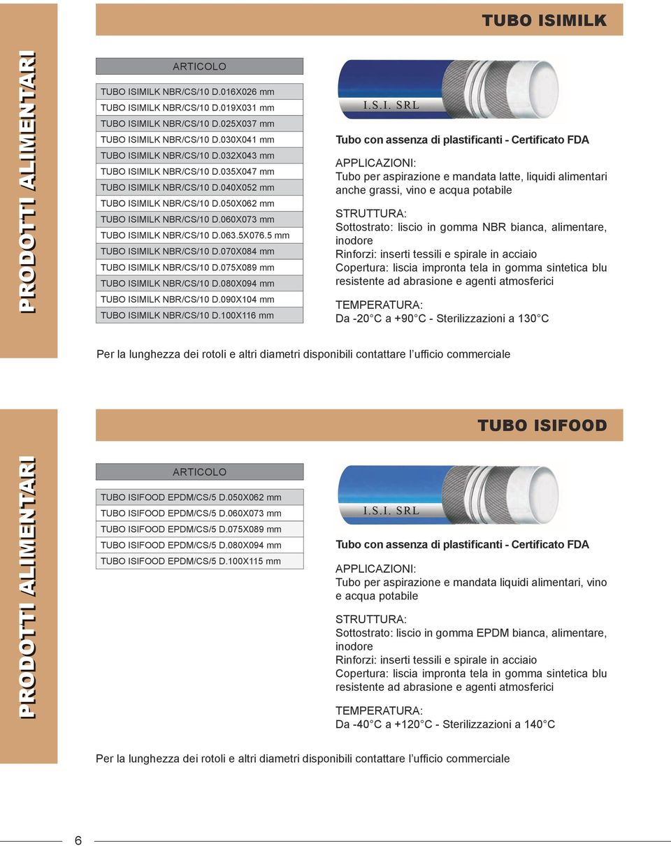 060x073 mm tubo isimilk nbr/cs/10 d.063.5x076.5 mm tubo isimilk nbr/cs/10 d.070x084 mm tubo isimilk nbr/cs/10 d.075x089 mm tubo isimilk nbr/cs/10 d.080x094 mm tubo isimilk nbr/cs/10 d.