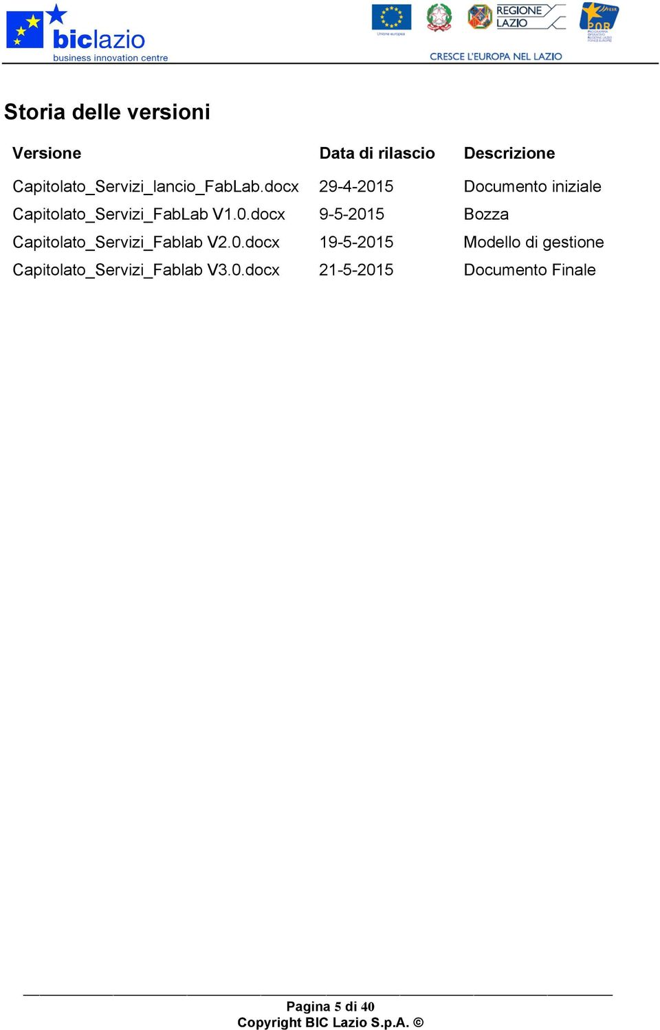 docx 29-4-2015 Documento iniziale Capitolato_Servizi_FabLab V1.0.docx 9-5-2015 Bozza Capitolato_Servizi_Fablab V2.