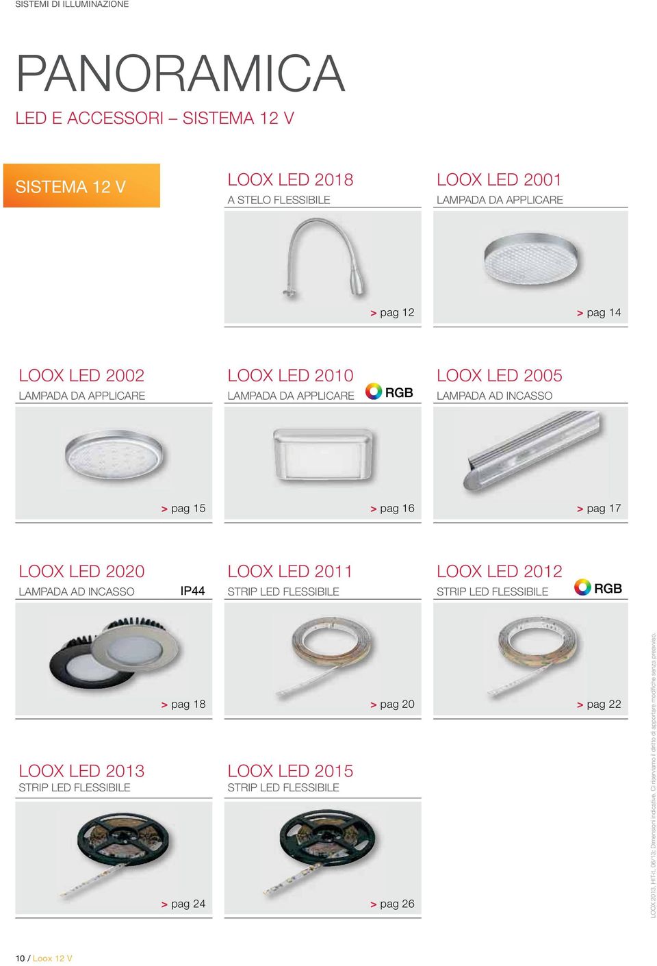 AD INCASSO > pag 15 > pag 16 > pag 17 LOOX LED 2020 LAMPADA AD INCASSO LOOX LED 2011 STRIP LED FLESSIBILE LOOX LED 2012 STRIP LED