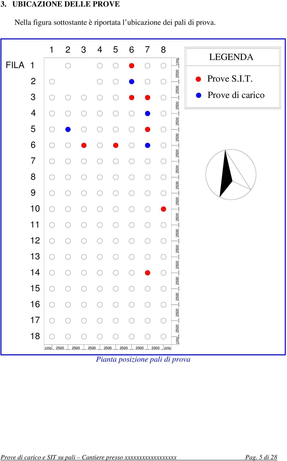 2500 2500 2500 2500 2500 2500 2500 2500 2500 1250 LEGENDA Prove S.I.T.