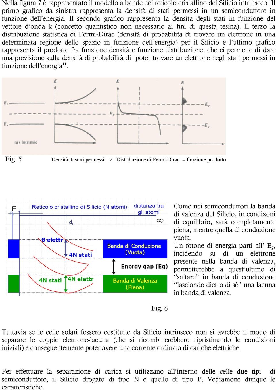 Il secondo grafico rappresenta la densità degli stati in funzione del vettore d onda k (concetto quantistico non necessario ai fini di questa tesina).