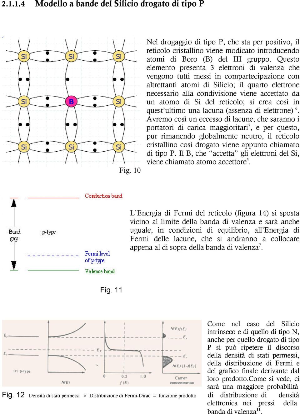 atomo di Si del reticolo; si crea così in quest ultimo una lacuna (assenza di elettrone) 6.