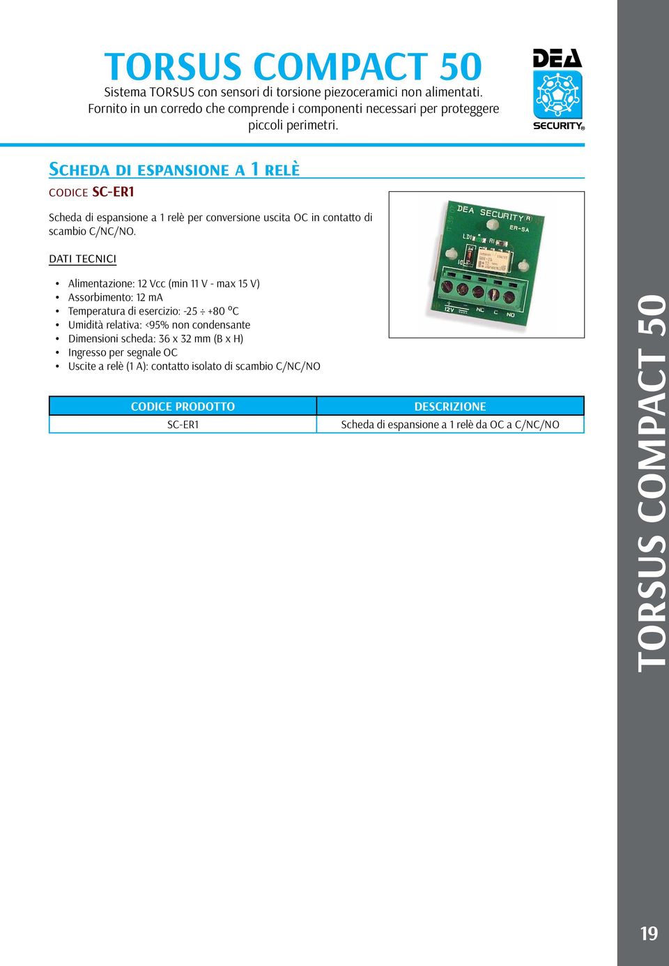 Alimentazione: 12 Vcc (min 11 V - max 15 V) Assorbimento: 12 ma Temperatura di esercizio: -25 +80 C Umidità relativa: <95% non