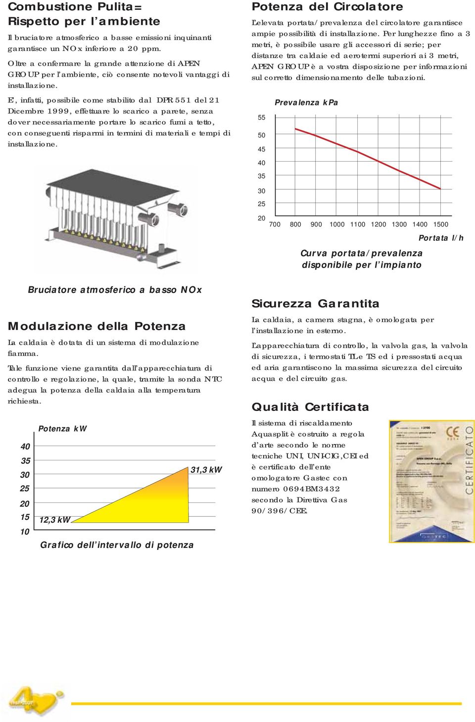 E, infatti, possibile come stabilito dal DPR 551 del 21 Dicembre 1999, effettuare lo scarico a parete, senza dover necessariamente portare lo scarico fumi a tetto, con conseguenti risparmi in termini