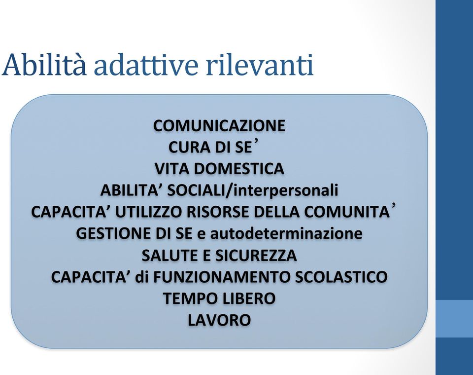 RISORSE DELLA COMUNITA GESTIONE DI SE e autodeterminazione