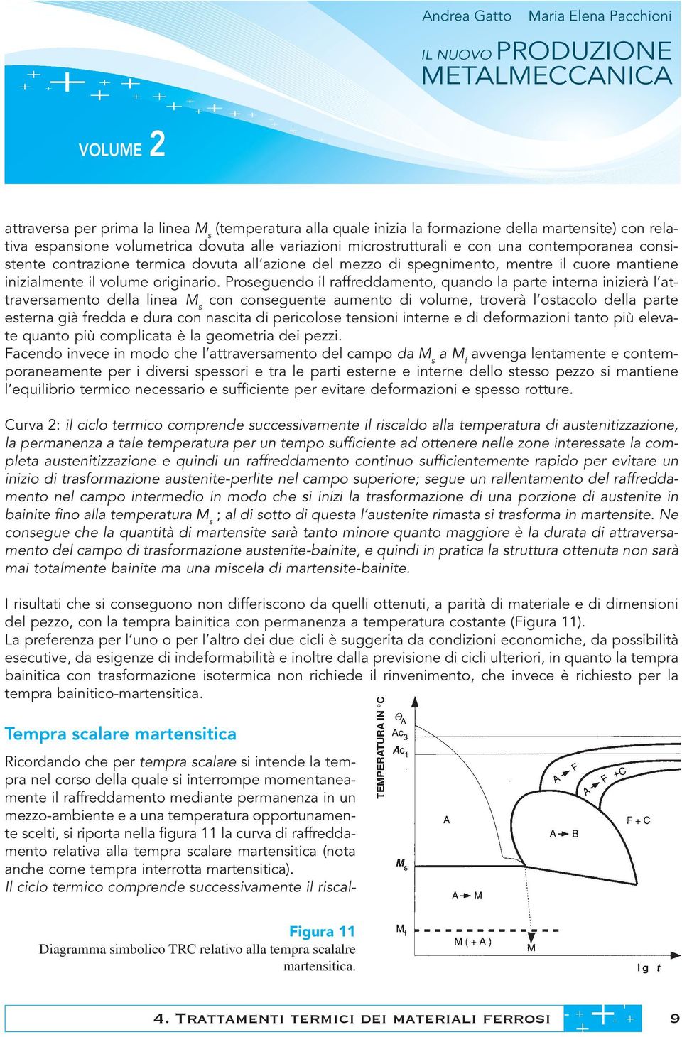 Proseguendo il raffreddamento, quando la parte interna inizierà l attraversamento della linea M s con conseguente aumento di volume, troverà l ostacolo della parte esterna già fredda e dura con