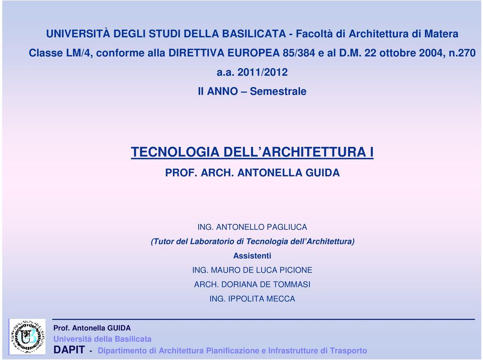 ARCH. ANTONELLA GUIDA ING.