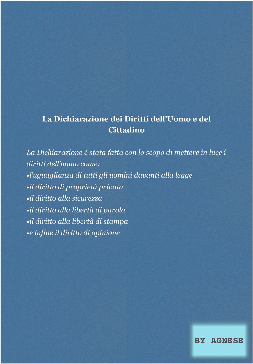 davanti alla legge il diritto di proprietà privata il diritto alla sicurezza il diritto