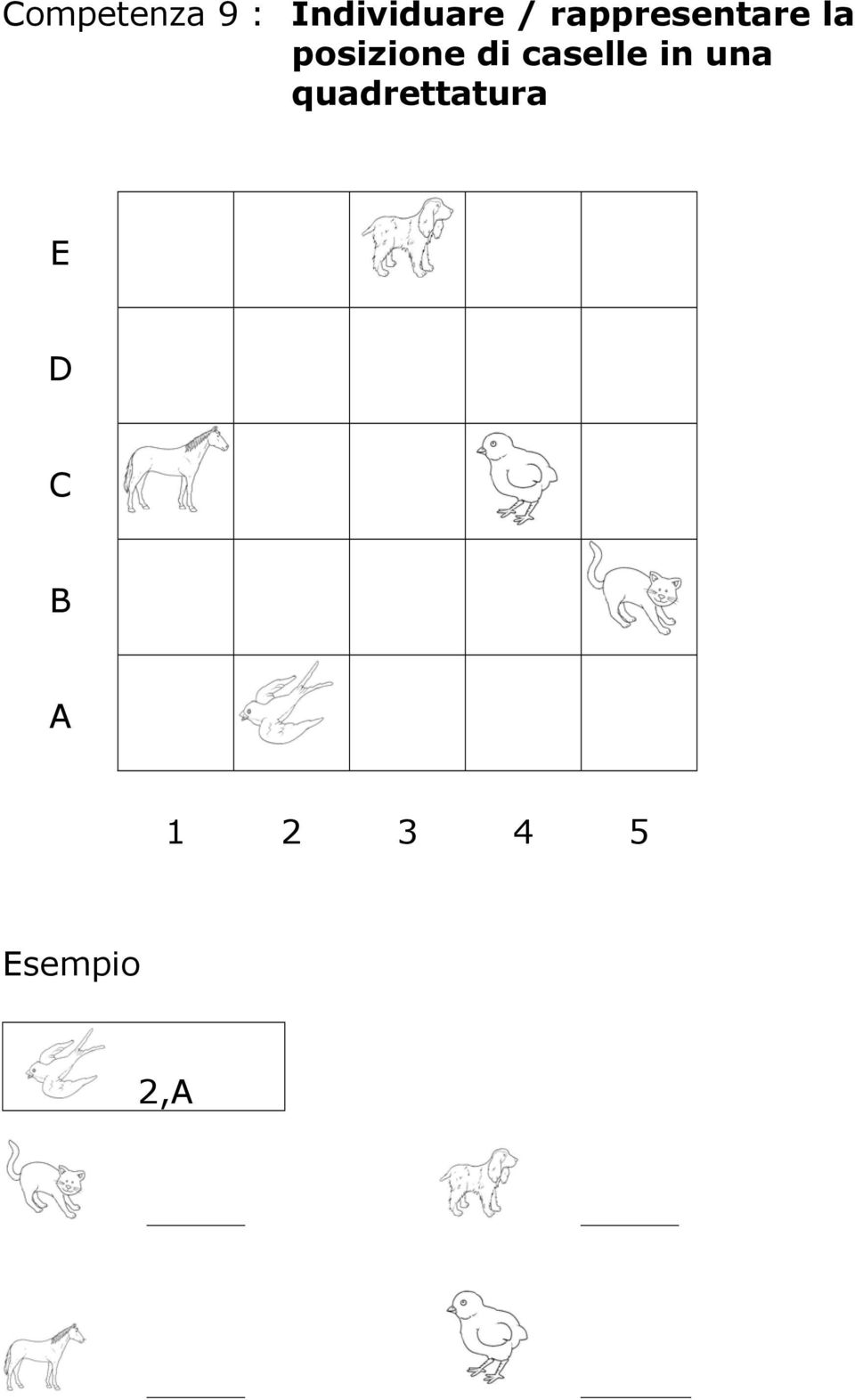 posizione di caselle in