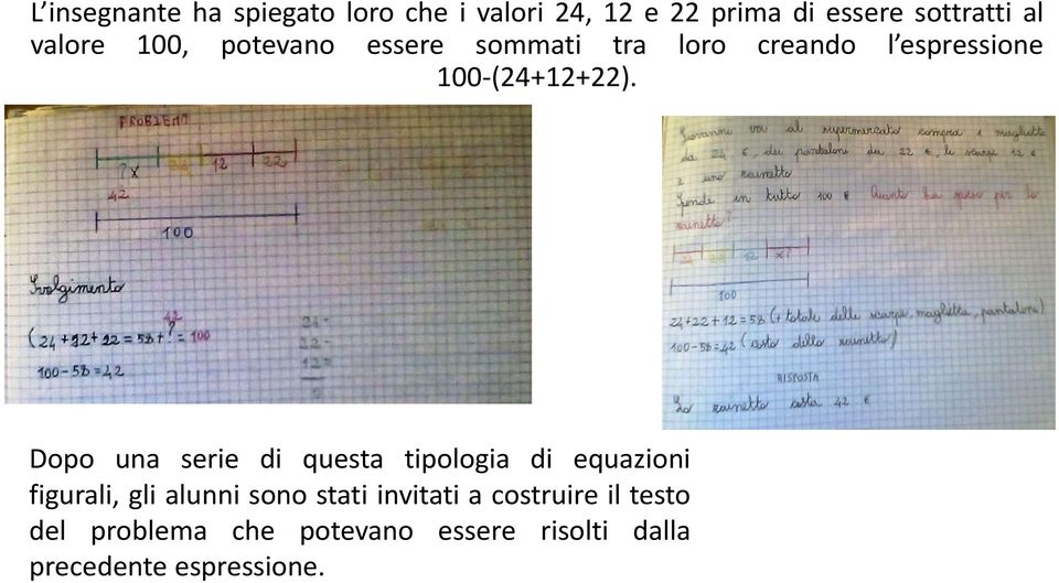 Dopo una serie di questa tipologia di equazioni figurali, gli alunni sono stati