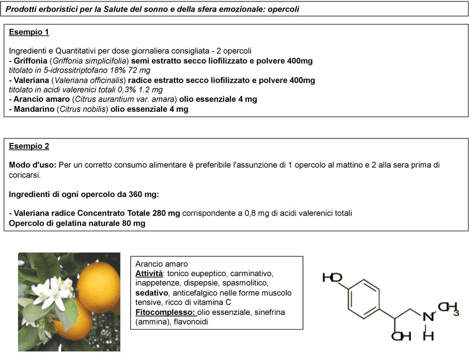 titolato in acidi valerenici totali 0,3% 1.2 mg - Arancio amaro (Citrus aurantium var.