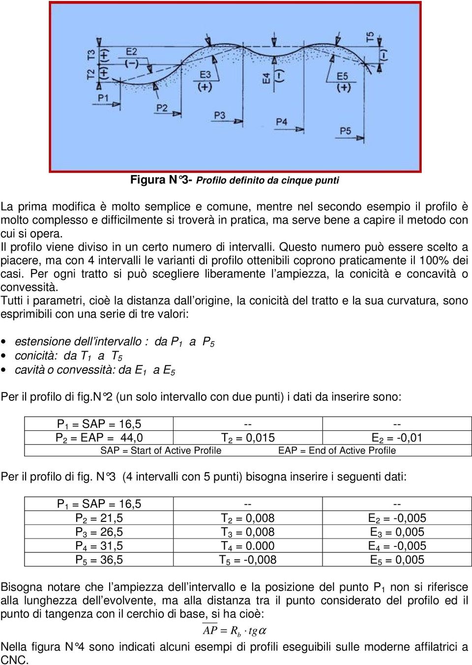 Questo numero può essere scelto a piacere, ma con 4 intervalli le varianti di profilo ottenibili coprono praticamente il 100% dei casi.