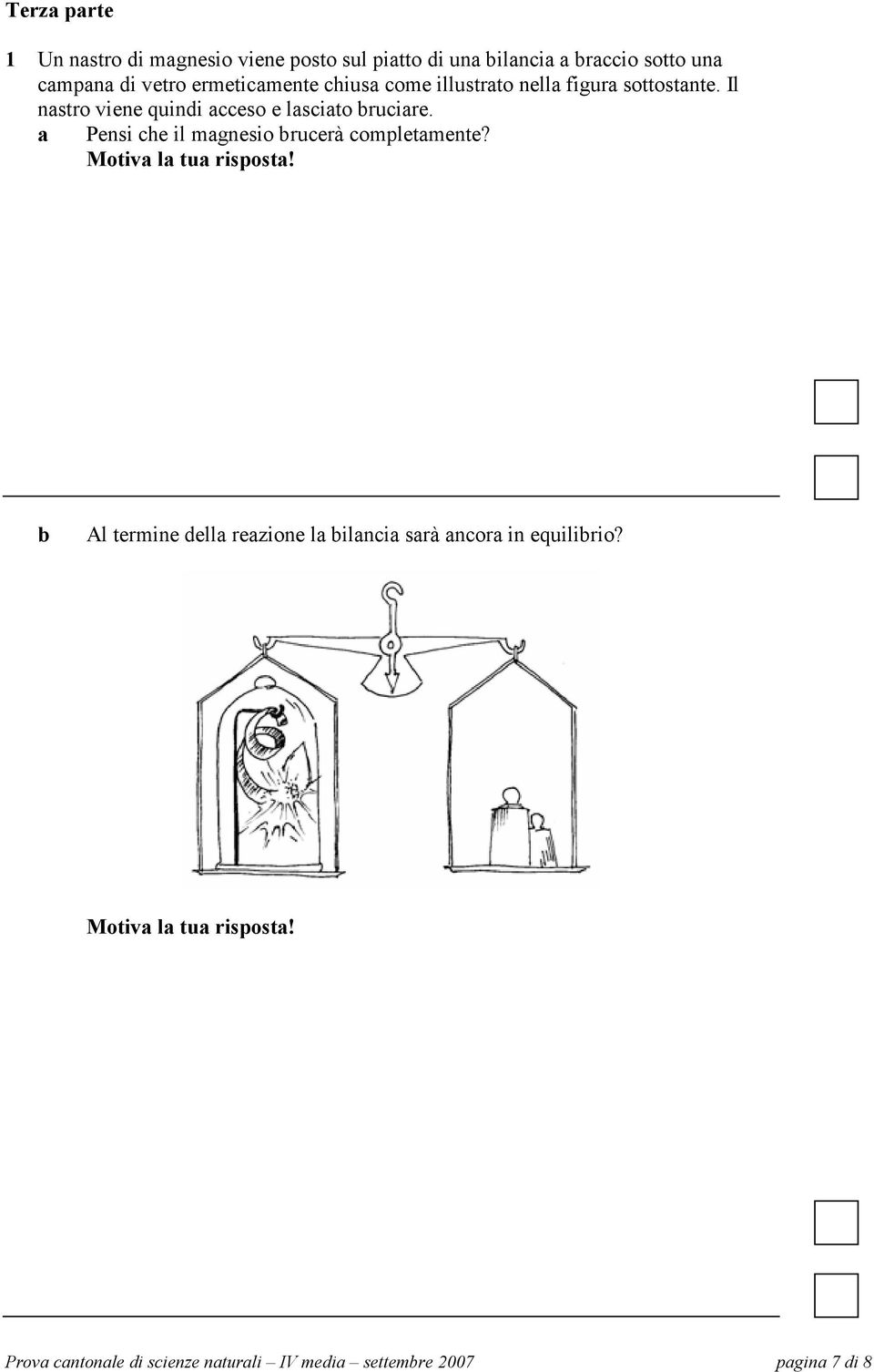 a Pensi che il magnesio brucerà completamente? Motiva la tua risposta!