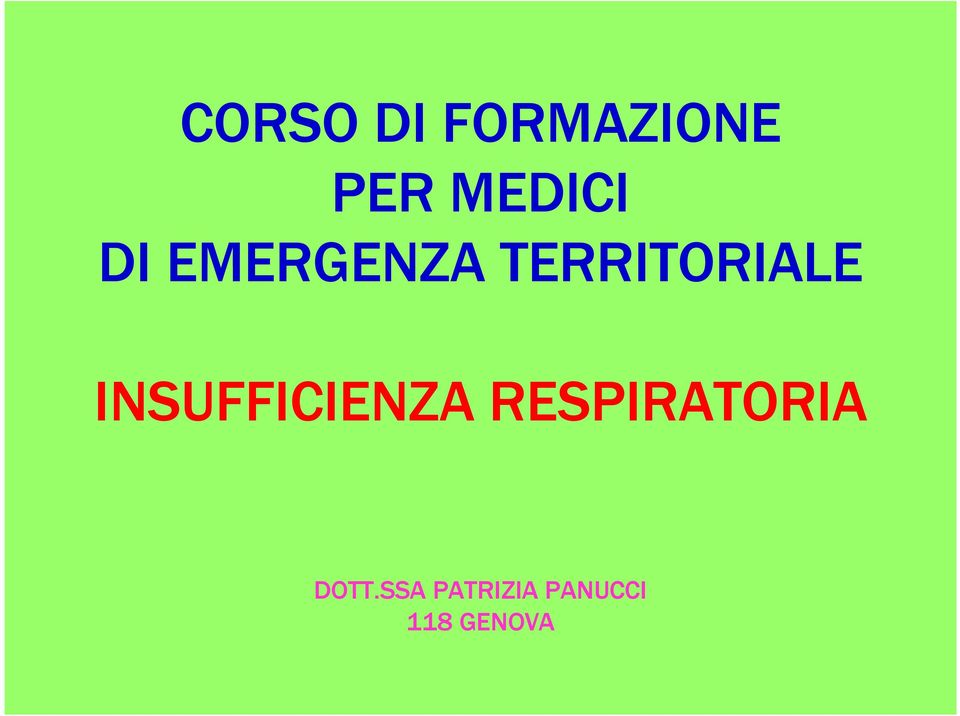 TERRITORIALE INSUFFICIENZA