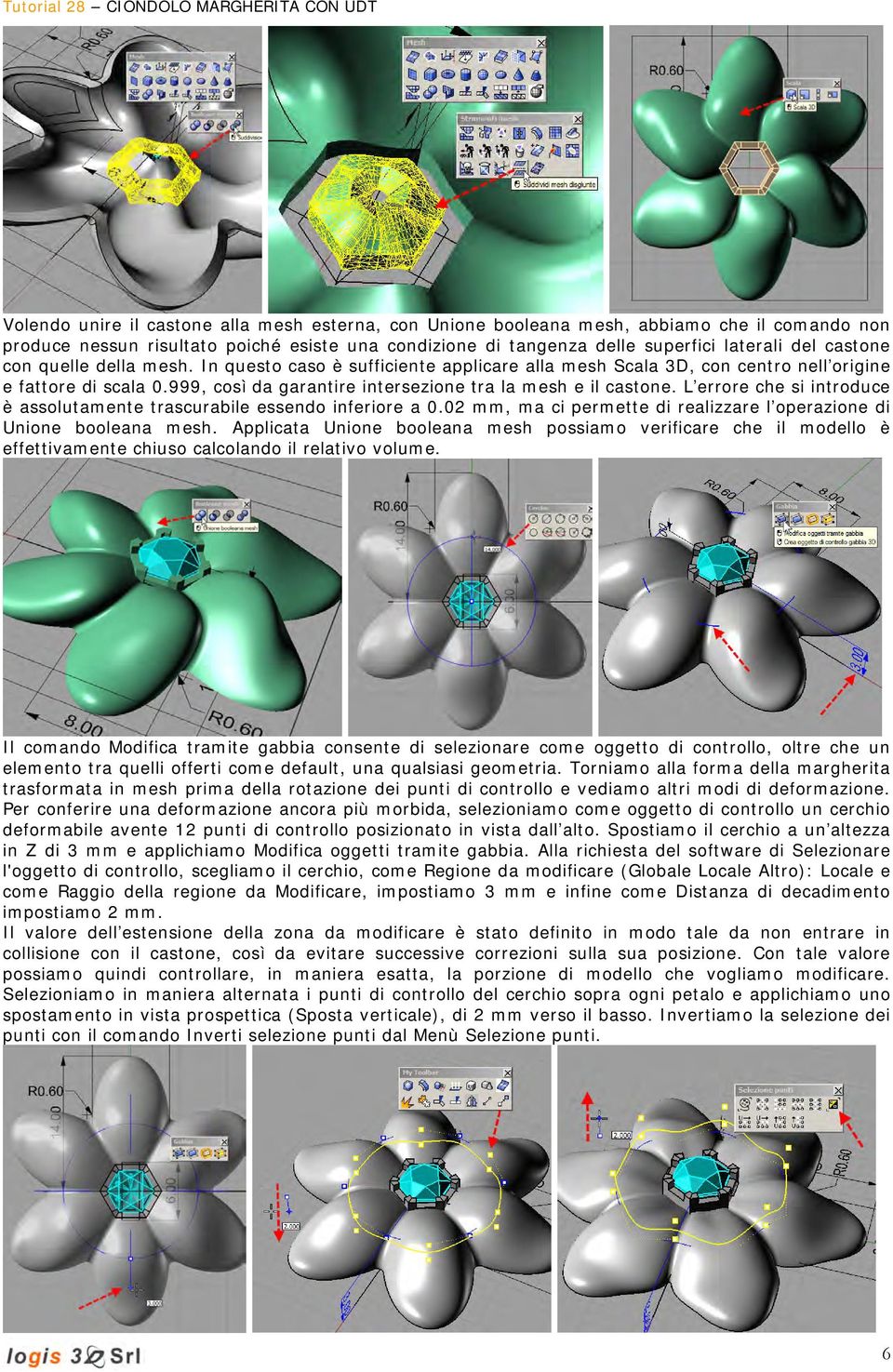 L errore che si introduce è assolutamente trascurabile essendo inferiore a 0.02 mm, ma ci permette di realizzare l operazione di Unione booleana mesh.