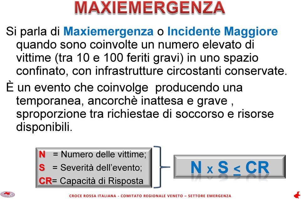 È un evento che coinvolge producendo una temporanea, ancorchè inattesa e grave, sproporzione tra