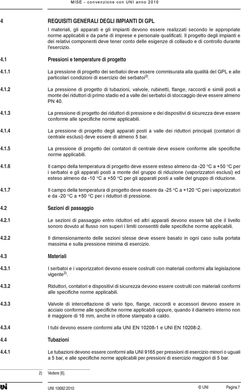 Pressioni e temperature di progetto 4.1.