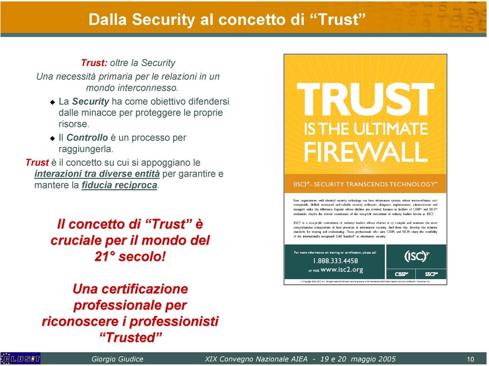 Trust è il concetto su cui si appoggiano le interazioni tra diverse entità per garantire e mantere la fiducia reciproca.