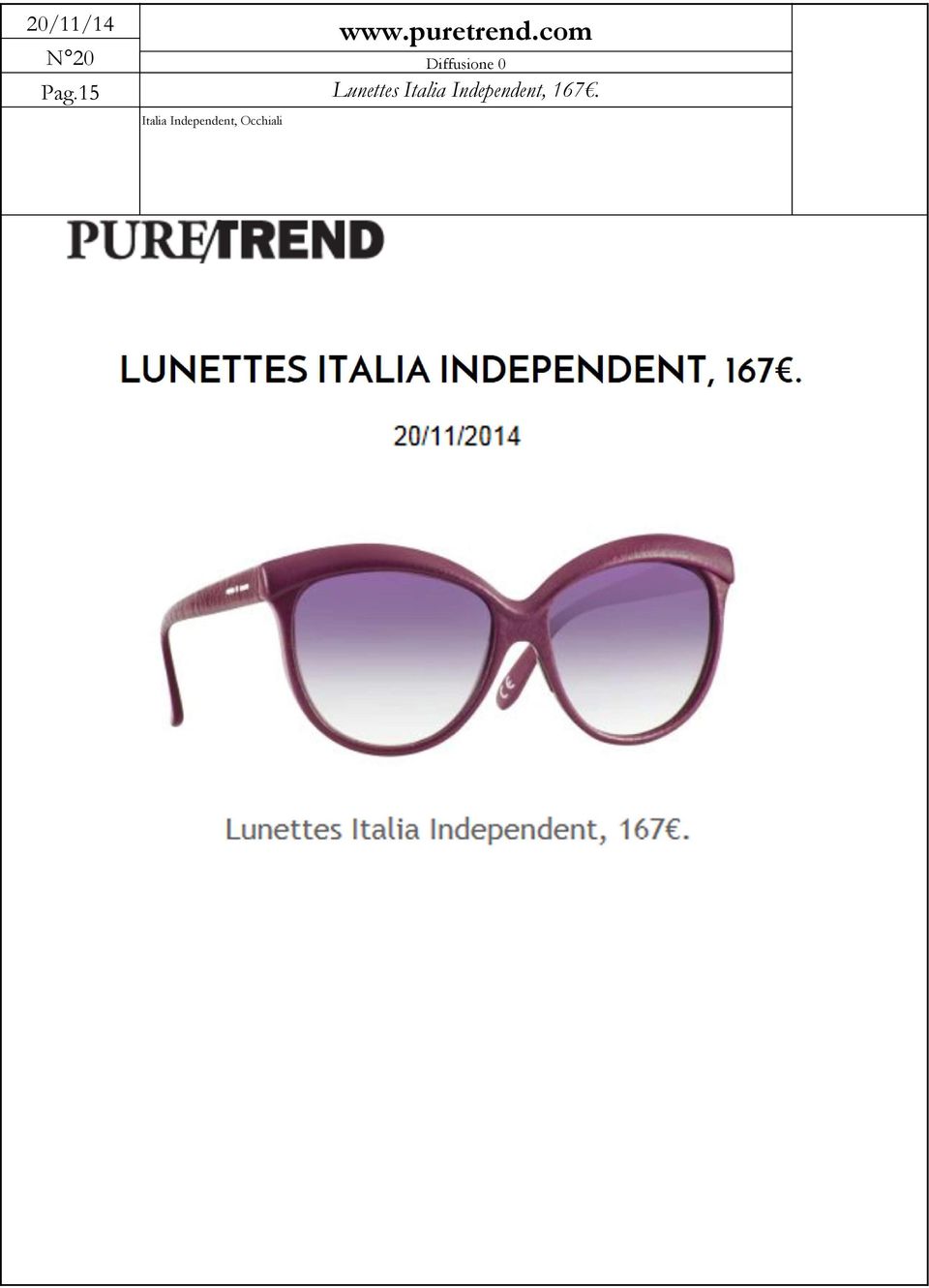 15 Lunettes Italia