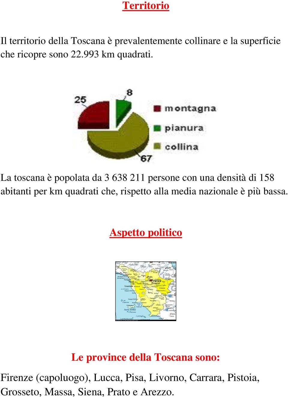 La toscana è popolata da 3 638 211 persone con una densità di 158 abitanti per km quadrati che,