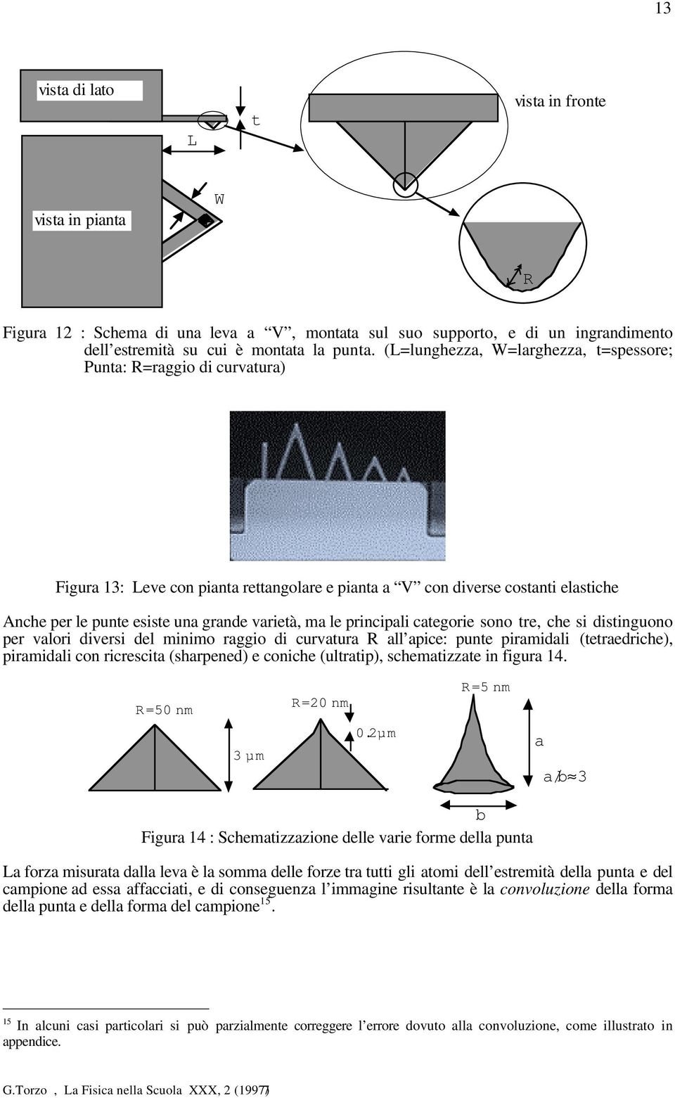 ma le principali categorie sono tre, che si distinguono per valori diversi del minimo raggio di curvatura R all apice: punte piramidali (tetraedriche), piramidali con ricrescita (sharpened) e coniche