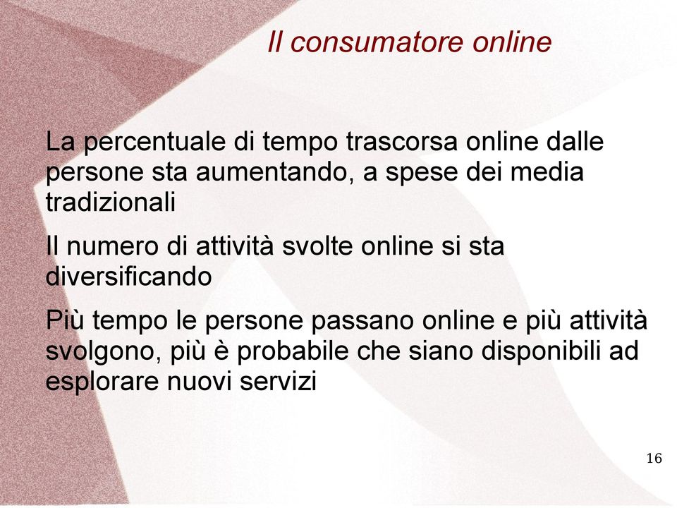 online si sta diversificando Più tempo le persone passano online e più