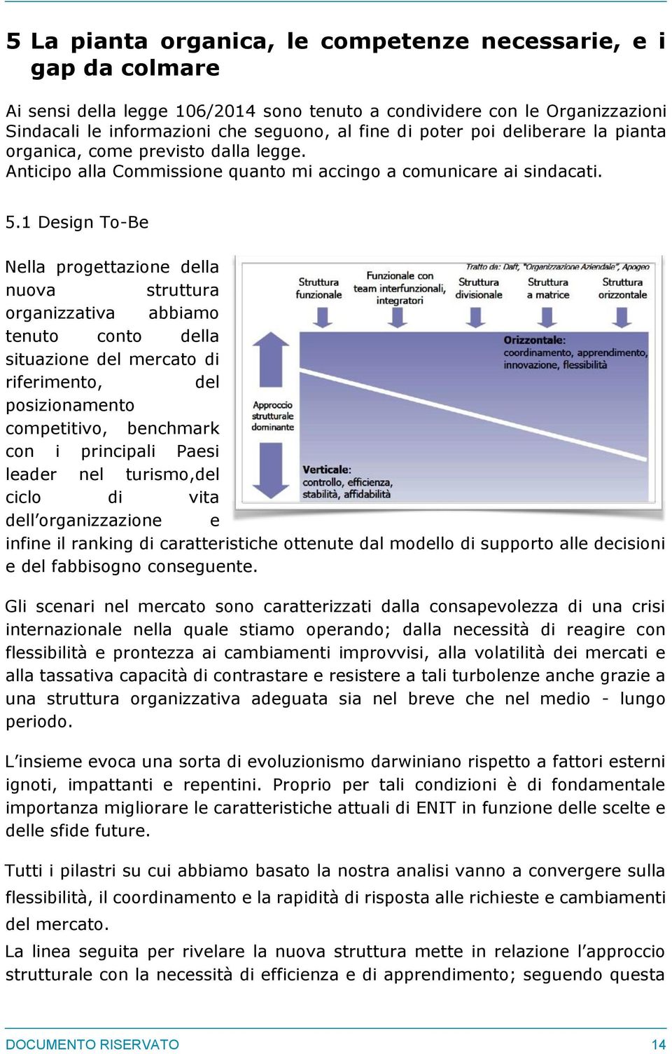 1 Design To-Be Nella progettazione della nuova struttura organizzativa abbiamo tenuto conto della situazione del mercato di riferimento, del posizionamento competitivo, benchmark con i principali