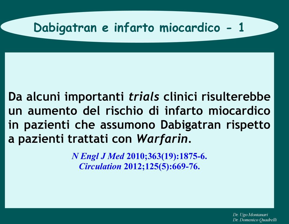 pazienti che assumono Dabigatran rispetto a pazienti trattati con