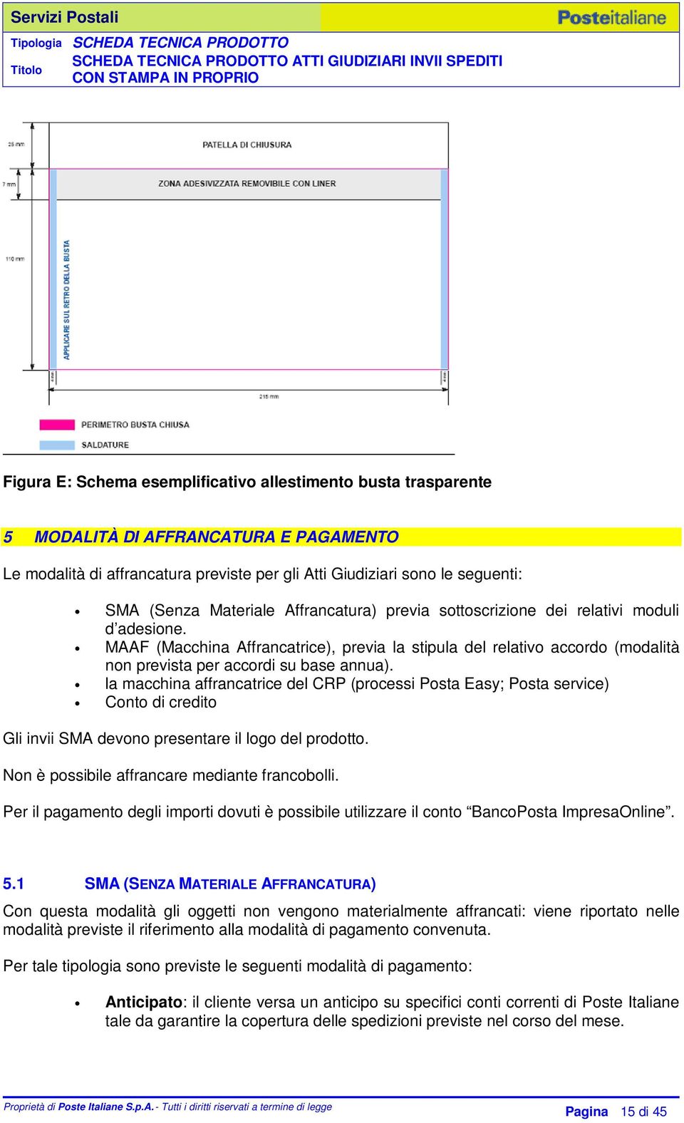 la macchina affrancatrice del CRP (processi Posta Easy; Posta service) Conto di credito Gli invii SMA devono presentare il logo del prodotto. Non è possibile affrancare mediante francobolli.