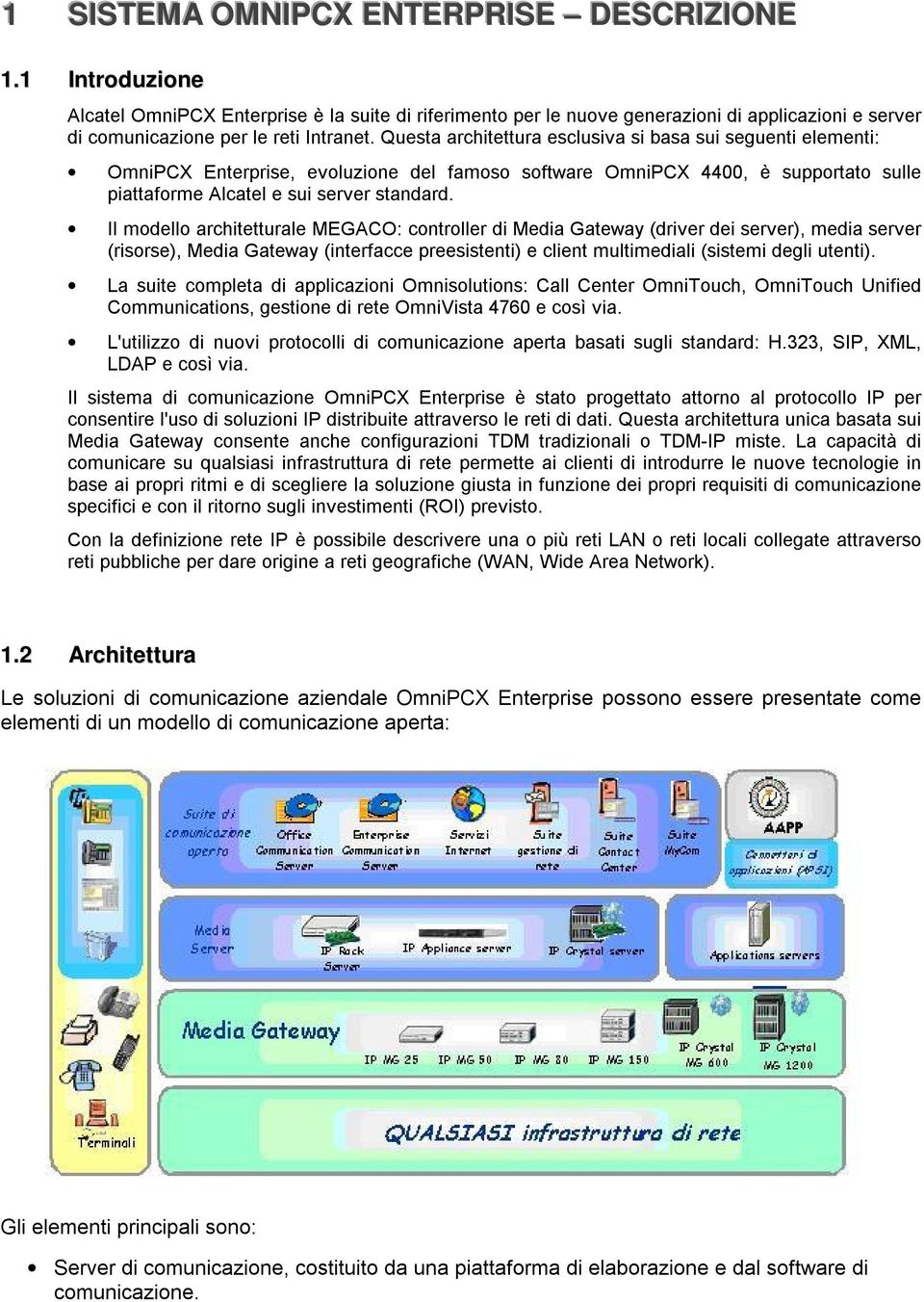 Questa architettura esclusiva si basa sui seguenti elementi: OmniPCX Enterprise, evoluzione del famoso software OmniPCX 4400, è supportato sulle piattaforme Alcatel e sui server standard.