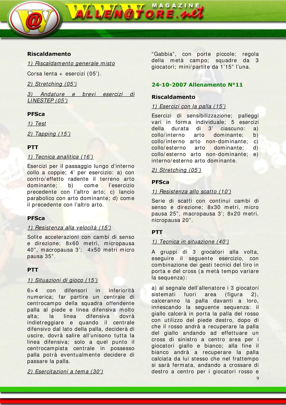 radente il terreno arto dominante; b) come l esercizio precedente con l altro arto; c) lancio parabolico con arto dominante; d) come il precedente con l altro arto.