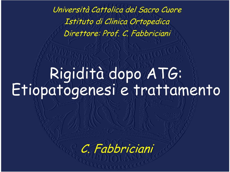 Direttore: Prof. C.