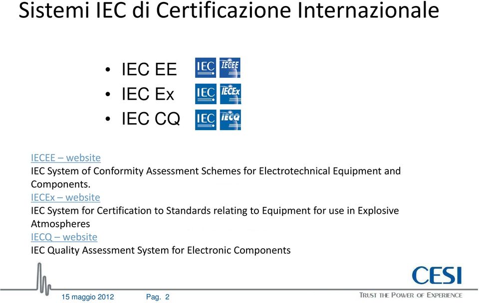 IECEx website IEC System for Certification to Standards relating to Equipment for use in