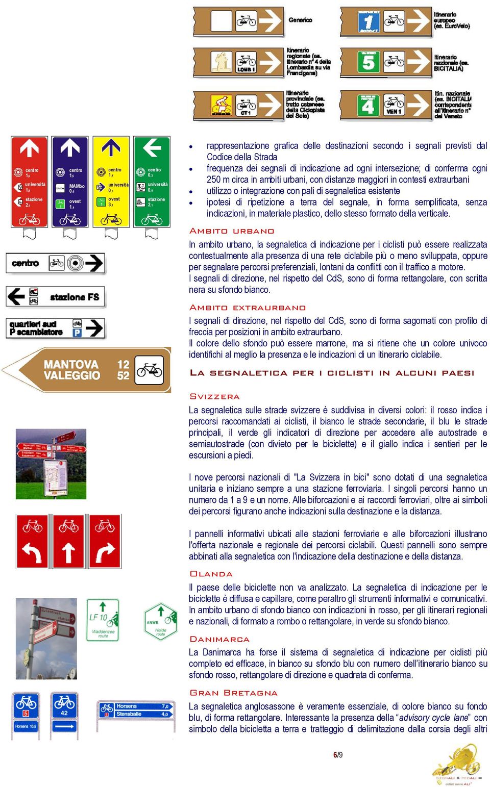 extraurbani utilizzo o integrazione con pali di segnaletica esistente ipotesi di ripetizione a terra del segnale, in forma semplificata, senza indicazioni, in materiale plastico, dello stesso formato