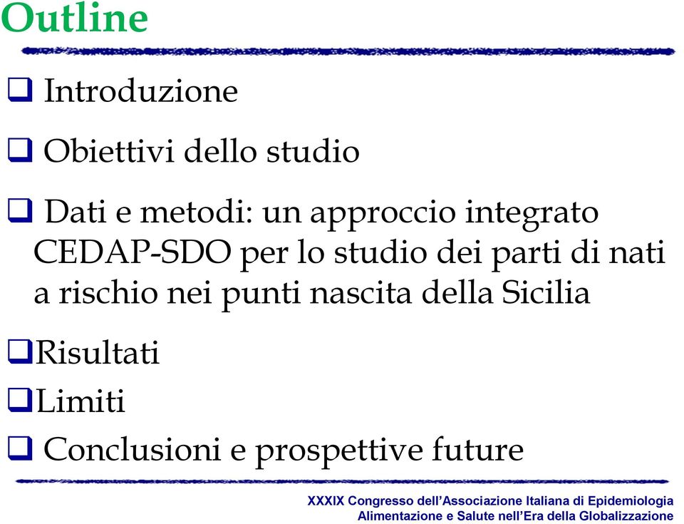 studio dei parti di nati a rischio nei punti nascita