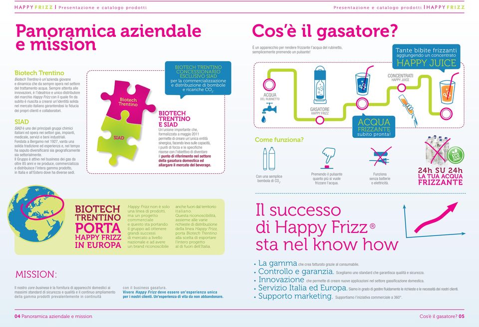 fiducia dei propri clienti e collaboratori. Siad SIAD è uno dei principali gruppi chimici italiani ed opera nei settori gas, impianti, medicale, servizi e beni industriali.