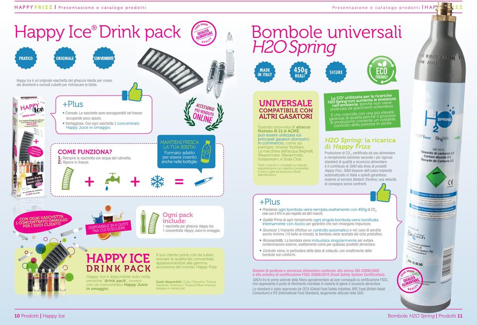 Con ogni vaschetta 1 concentrato Happy Juice in omaggio. Come funziona? 1. Riempire la vaschetta con acqua del rubinetto. 2. Riporre in freezer. Mantieni fresca la tua bibita!