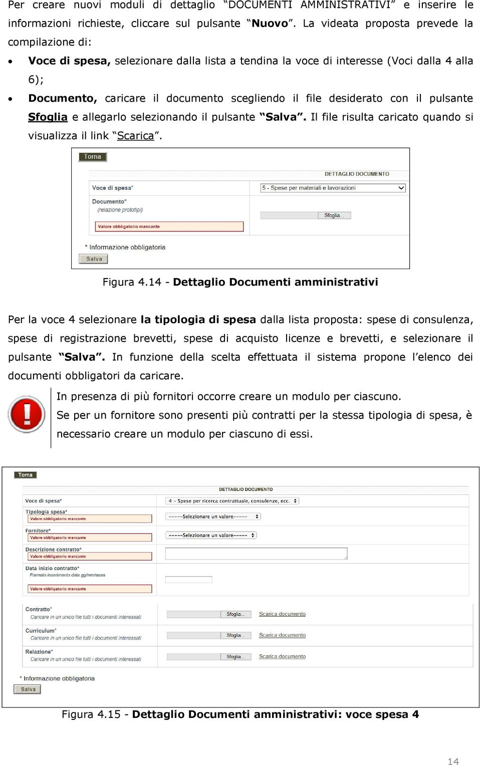 desiderato con il pulsante Sfoglia e allegarlo selezionando il pulsante Il file risulta caricato quando si visualizza Scarica. Figura 4.