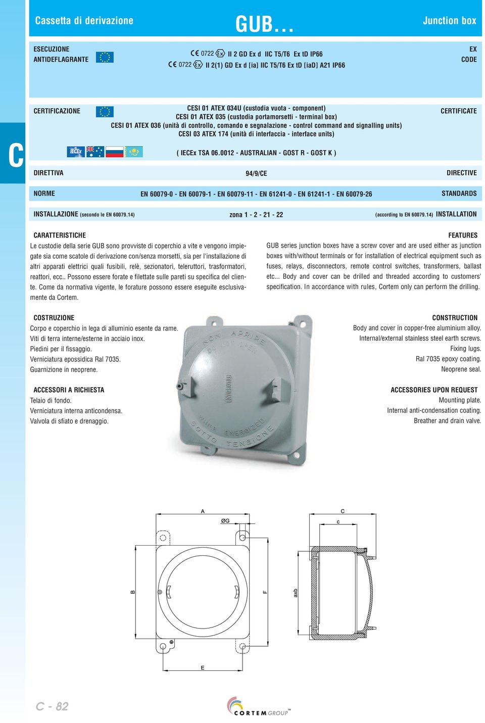 portamorsetti - terminal box) ESI 01 ATEX 036 (unità di controllo, comando e segnalazione - control command and signalling units) ESI 03 ATEX 174 (unità di interfaccia - interface units) ERTIFIATE