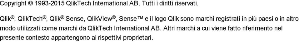 più paesi o in altro modo utilizzati come marchi da QlikTech International AB.