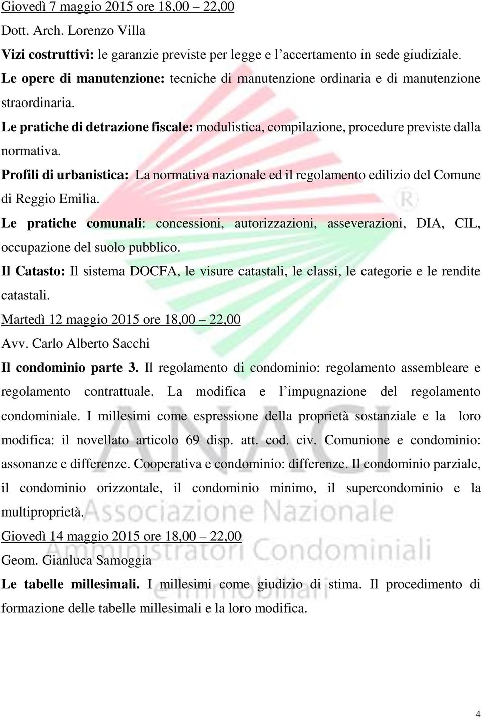 Profili di urbanistica: La normativa nazionale ed il regolamento edilizio del Comune di Reggio Emilia.