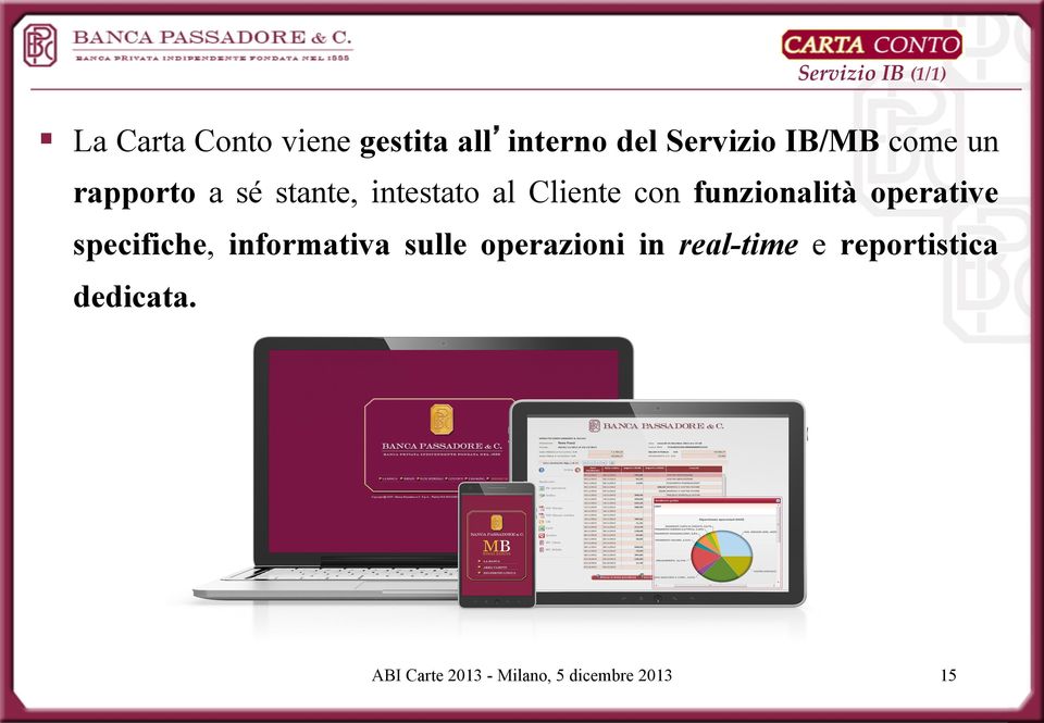 funzionalità operative specifiche, informativa sulle operazioni in