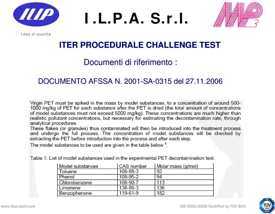 ITER PROCEDURALE CHALLENGE TEST INDUSTRIA